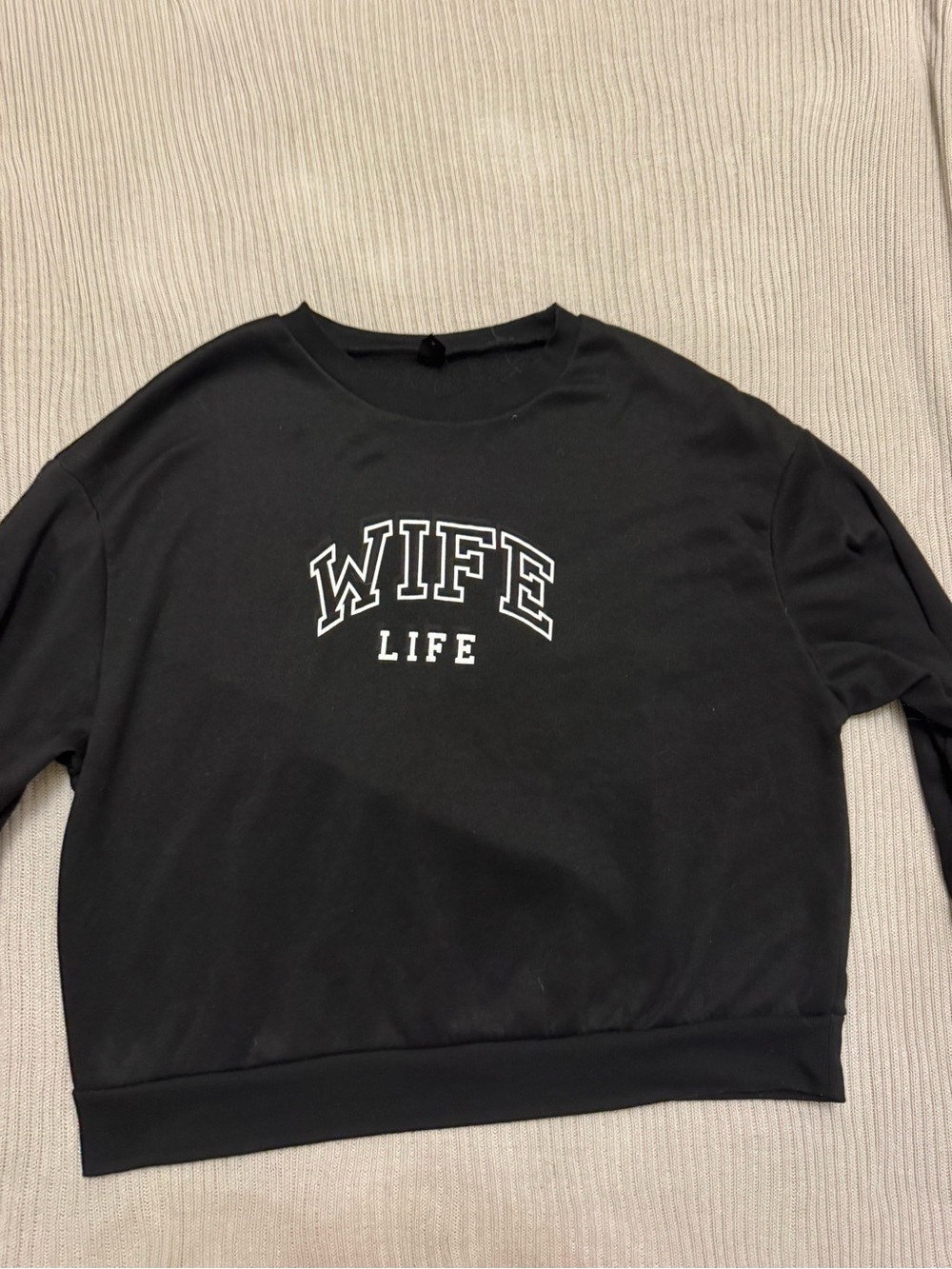 Black 'WIFE LIFE' Crewneck Sweatshirt